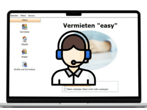 Software-Service-Vertrag für Vermieten easy auf Laptop